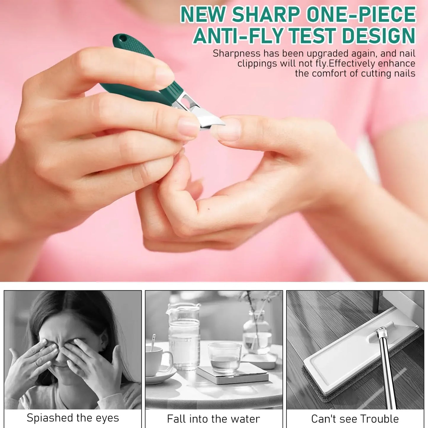 βοΈβ¨ Eagle Beak Wide Jaw Nail Clippers Set | Anti-Splash 25Β° Slanted Blade for Thick & Ingrown Toenails | Ultra-Sharp Stainless Steel Manicure & Pedicure Tool π¦