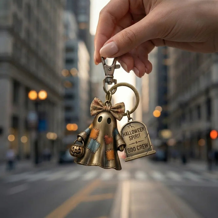 Halloween ghost keychain lifestyle image