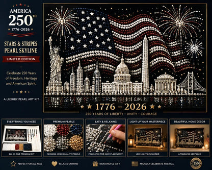 🦅America 250th Anniversary Pearl Art Kit – Stars & Stripes Skyline Limited Edition