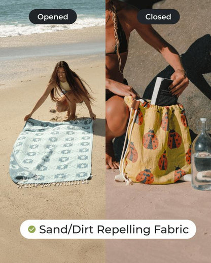 🏖️2-in-1 Convertible Towel & Backpack with Inner Zip Pocket & Sand-Repelling Fabric