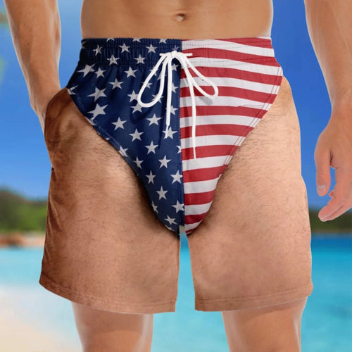 🇺🇸 Funny Patriotic Men's Swim Trunks – Freedom & Chill Summer Beach Shorts 🏖️😎