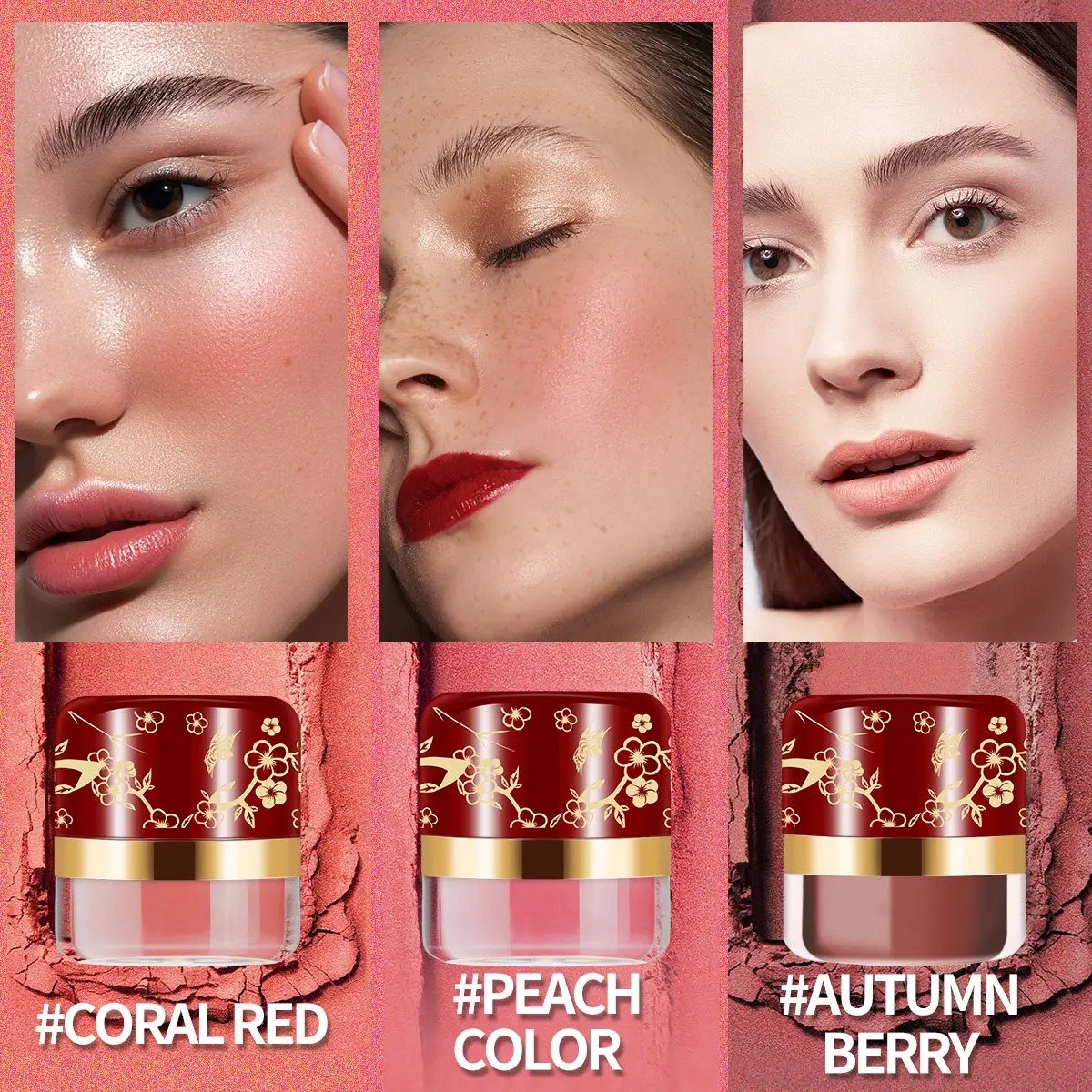 3-Piece Lazy Blush Set – Effortless Radiance in Seconds Quick. Natural-Looking Blush  Built-in Mirror 🪞