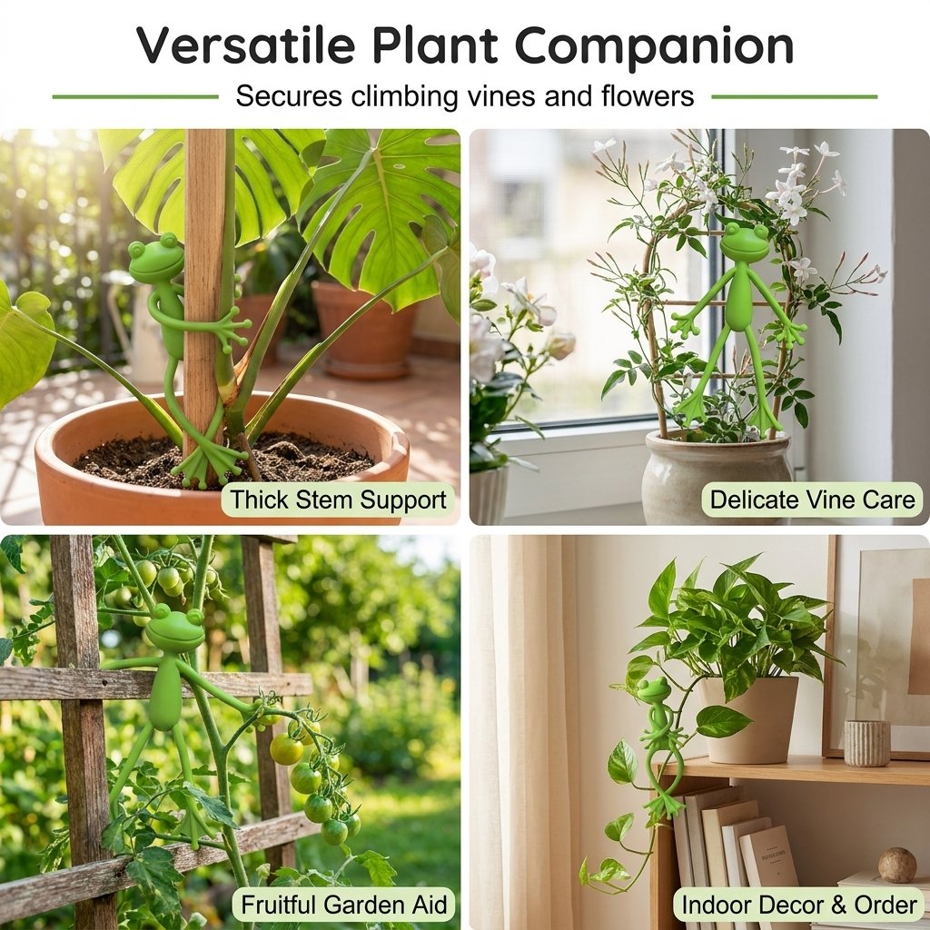 Frog Plant Stand Clips 🐸🌿 Support Climbing Plants Indoors Outdoors Stable Growth（Buy one get one free