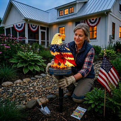 🇺🇸 Personalized Patriotic Eagle Garden Light