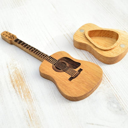 🔥2026 Special 49% OFF🔥-🎁Mini Cute Edition Wooden Guitar Plectrum Case🎸