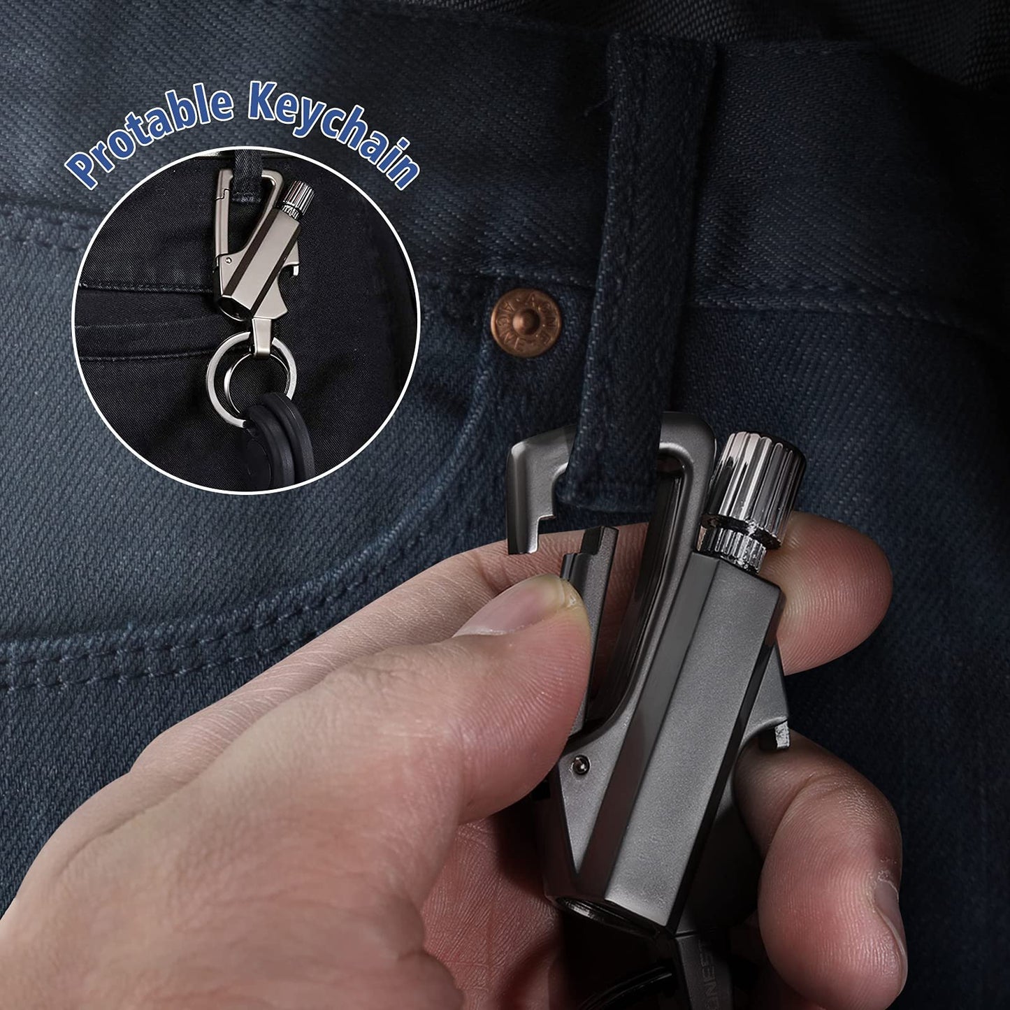 ✨LAST DAY 49% OFF - Permanent Match Infinity Lighter with Multitool Keychain Bottle Opener
