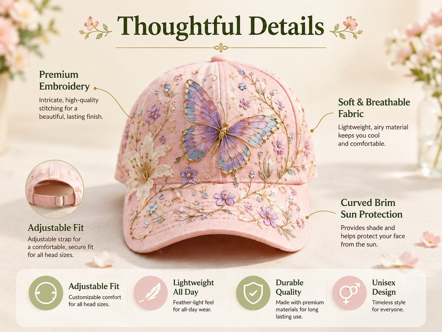 🔥Last Day 49% OFF 🌸🌿 Garden Morning Cap (✨2026 Limited Edition)🏆