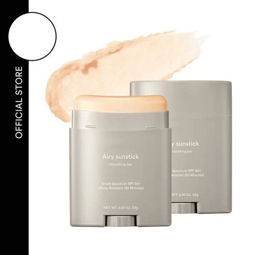 Airy Sunstick Smoothing Bar SPF50 (Single/Duo) | Matt Finish. Non-Sticky Sun Protection for Face and Body. Long-lasting. UV Protector sunscreen(0.81 oz)